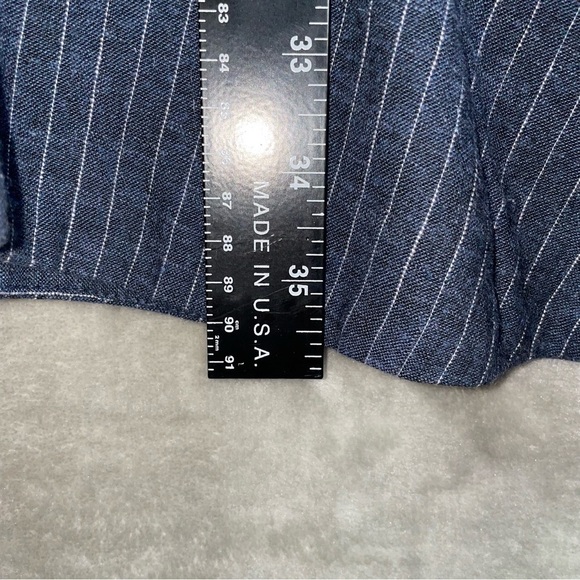 Banana Republic Navy Striped Linen Blend Mini Fit & Flare Dress Size 2 - Picture 9 of 9